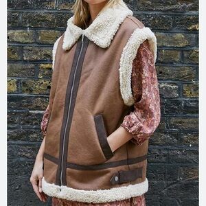 Urban Outfitters Brown Shearling Vest